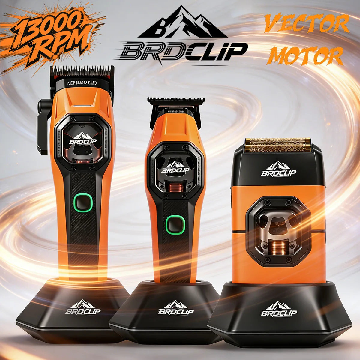 New Professional BRDCLIP Salon Barber Kit vector motor Hair Clipper 7800-13000RPM Trimmer 8000-13000RPM Metal body 2603 Shaver Main image