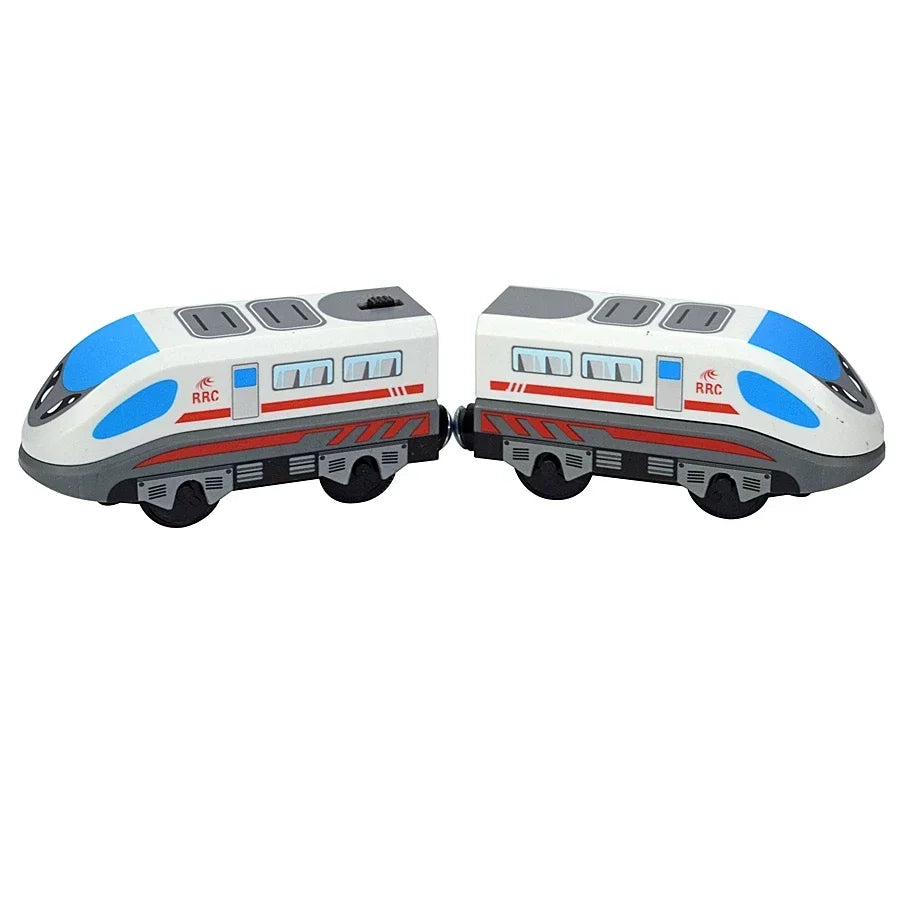 Wooden Locomotive Magnetic Electric Car Train Toys Fit Biro Wooden Diecast Slot Train Track Railway Educational Toys For Kids