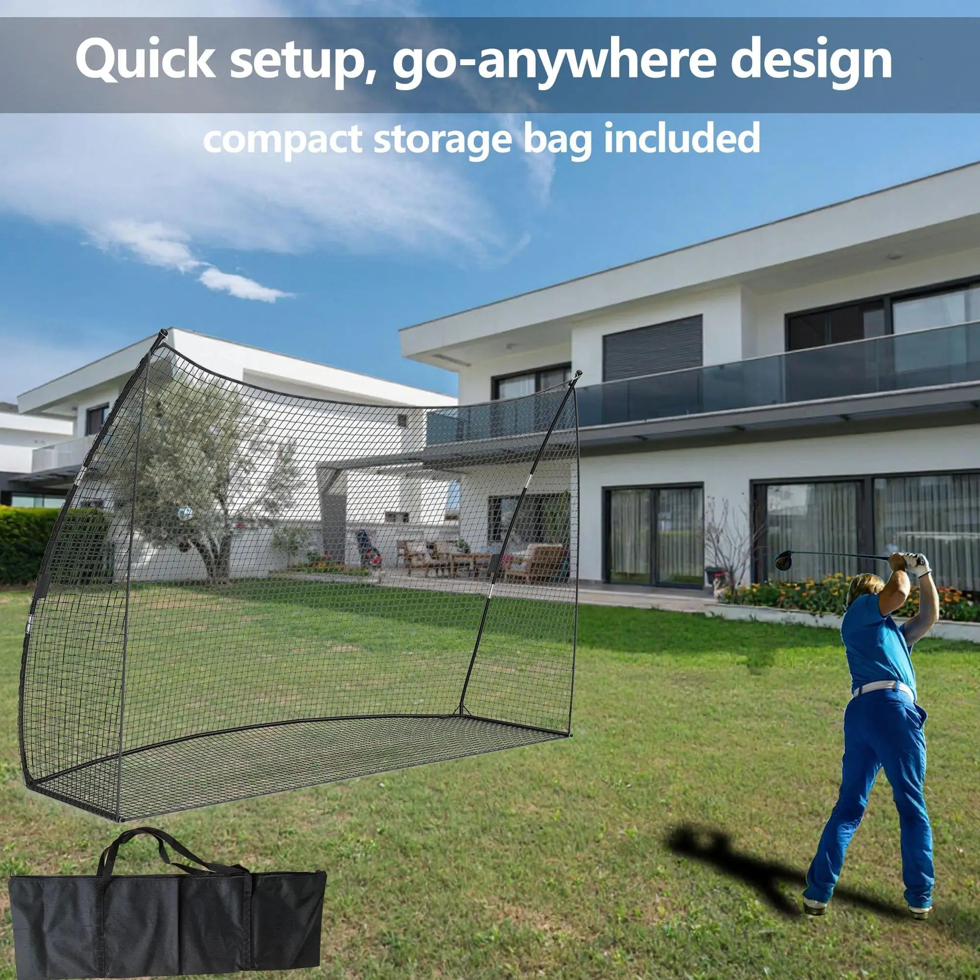10x7 FT Golf Practice Net Portable Backyard Hitting Net Swing Chipping Training Equipment With Carry Bag Tool-Free Setup Secondary image