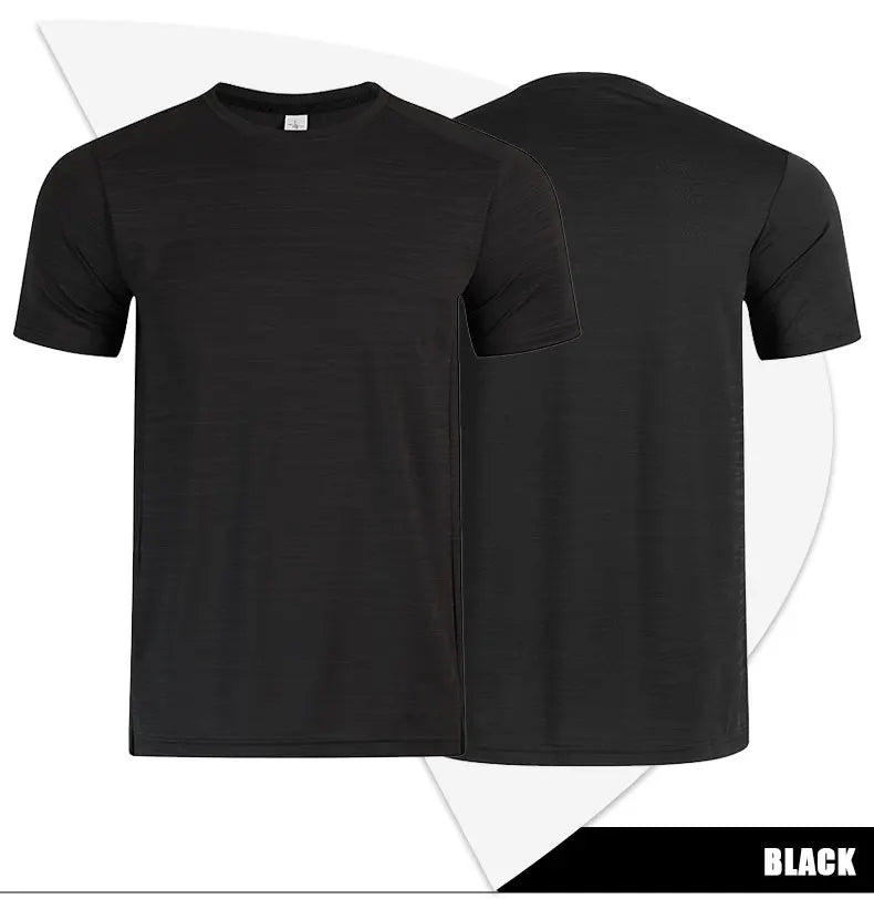 Muscle Training Compression T-shirt Man Running Dry Fit Tee Plain Color Plus Size Gym Men's T-shirts Sports Men Tops Sweatshirt