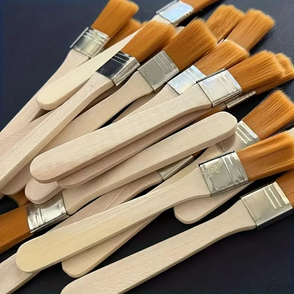 10/30PCS Multifunctional Nylon Bristle Paint Brushes Wooden Handle Art Painting Tools for Craft Creation and Household Cleaning Main image
