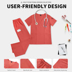 Niaahinn Scrubs Uniforms Sets Wholesale Medical Scrub Stretch Suit Healthcare Nursing Uniform Unisex Surgical Uniforms Woman Men