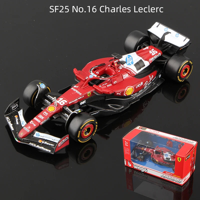 Bburago 1:43 2025 F1 Alloy Car Model Formula Racing Die Cast Toy SF25 RB21 W16 MCL39 Red Bull Mercedes Ferrari McLaren