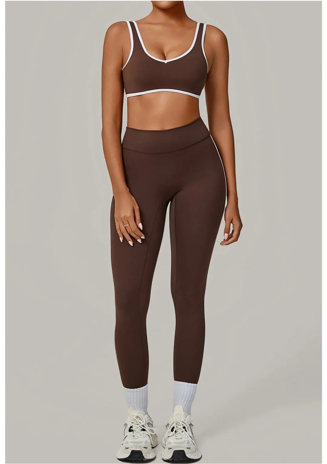 2PCS Women's Yoga Set High Waist Peach Hip Removable Padding Sports Bra Pants Fitness Suit Running Workout Gym Leggings Yoga Set