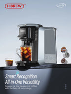 HiBREW 6 in 1 Multiple Capsule Coffee Machine Hot/Cold DG Nes Capsule ESE Pod Tea Basket Ground Coffee Cafeteria 20Bar H6