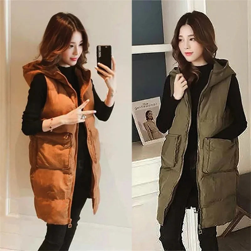 2026 New Winter Sleeveless Tank Top Women Down Jacket Puffer Parkas Hooded Padded Vests Loose Fit Female Fashion Casual Outwear Main image