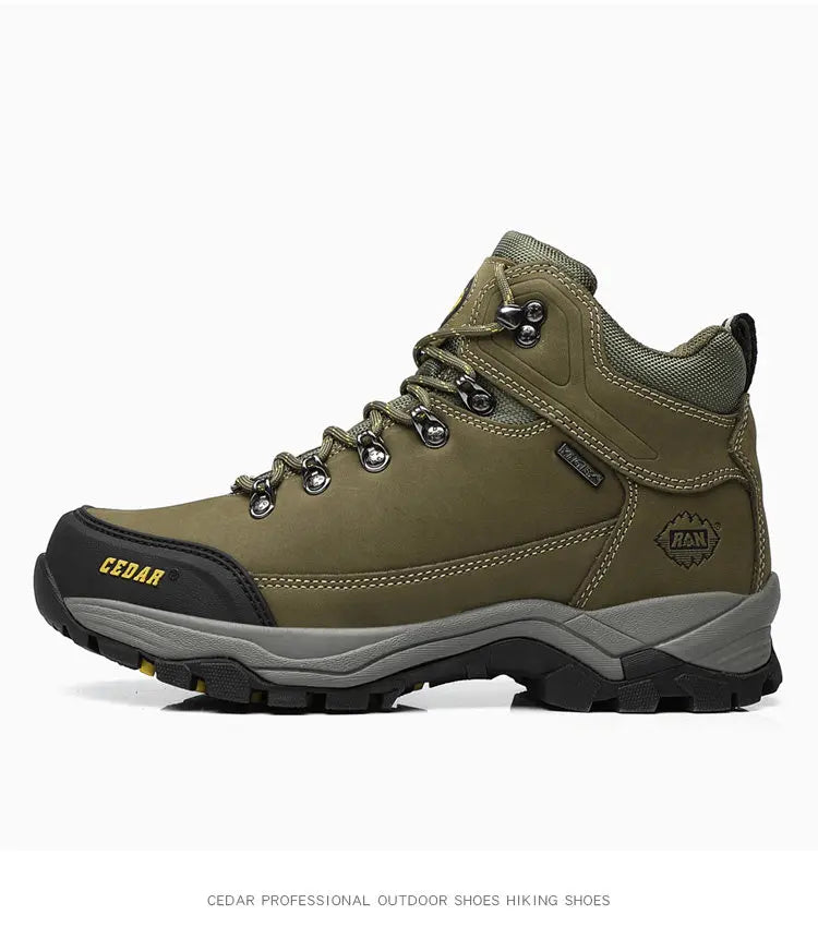 RAN Cow Leather Hiking Boots Men For men Outdoor Sport Walking Sneakers trekking Snow Shoes women Climbing Mountain Hunting boot