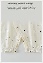 Baby Girls Summer Cute Heart Print Romper Ruffle Collar Infant Onesies Cotton 0-24M Newborn Comfort Jumpsuit Outfit