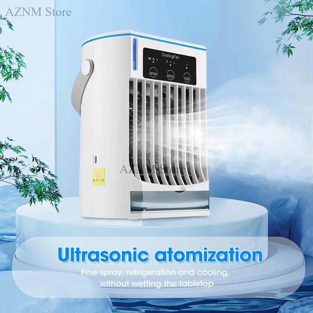 Mini Air Conditioner Air Cooler Fan Portable Water Cooling Fan Mobile Air Conditioning Fan For Room Office Cars