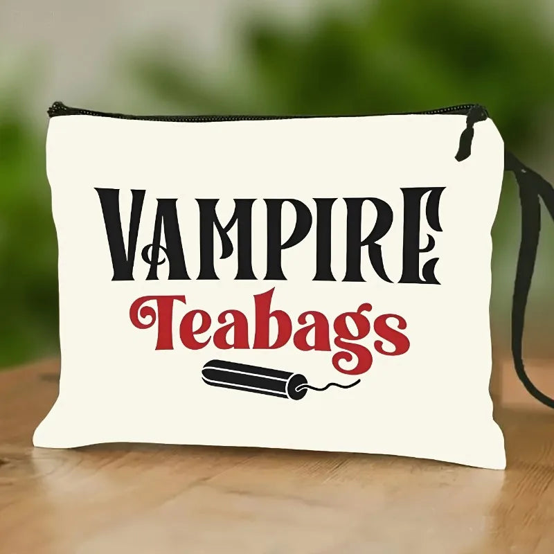 VAMPIRE Teabags Themed Toiletry Bag Menstrual Period Pouch Fashionable Portable Travel Organizer Creative Wristlet Makeup Bags Main image