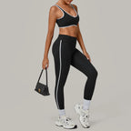 2PCS Women's Yoga Set High Waist Peach Hip Removable Padding Sports Bra Pants Fitness Suit Running Workout Gym Leggings Yoga Set