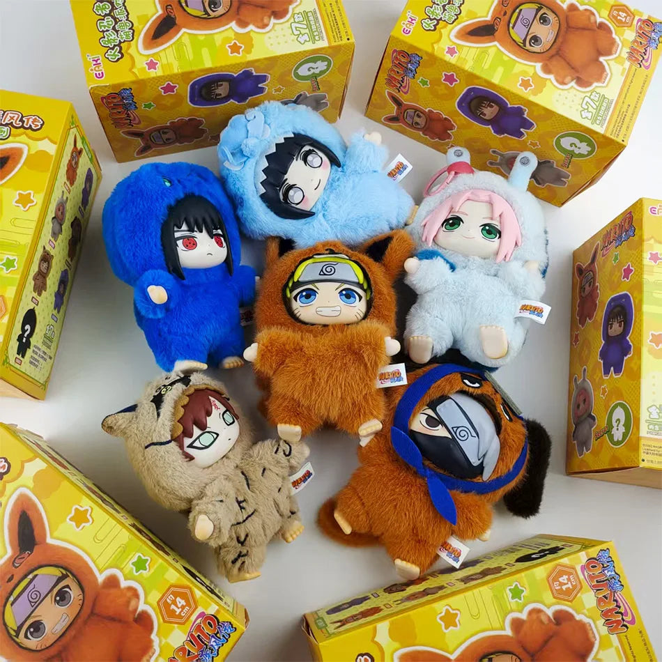 *In Stock  Naruto Itachi Sasuke Kakashi Gaara Series Blind Box Trendy Toy Figure Plush Pendant Collection Christmas Gift