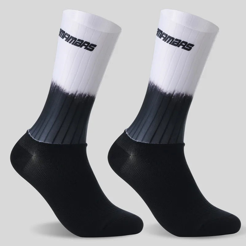 Anti Slip Silicone Summer Aero Socks Whiteline Cycling Socks Men Bicycle Sport Running Bike Socks Calcetines Main image
