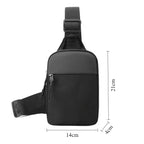Men Waterproof Sling Chest Pack Fashion Small Black Crossbody Shoulder Zipper Bag Travel Workout Handbag Messanger Bag for Men