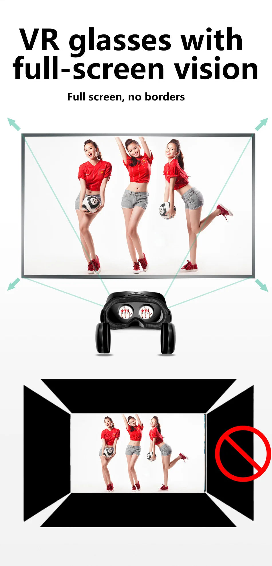 Virtual Reality 3D VR Headset Smart Glasses Helmet for Smartphones Cell Phone Mobile 7 Inches Lenses Binoculars Goggles Devices