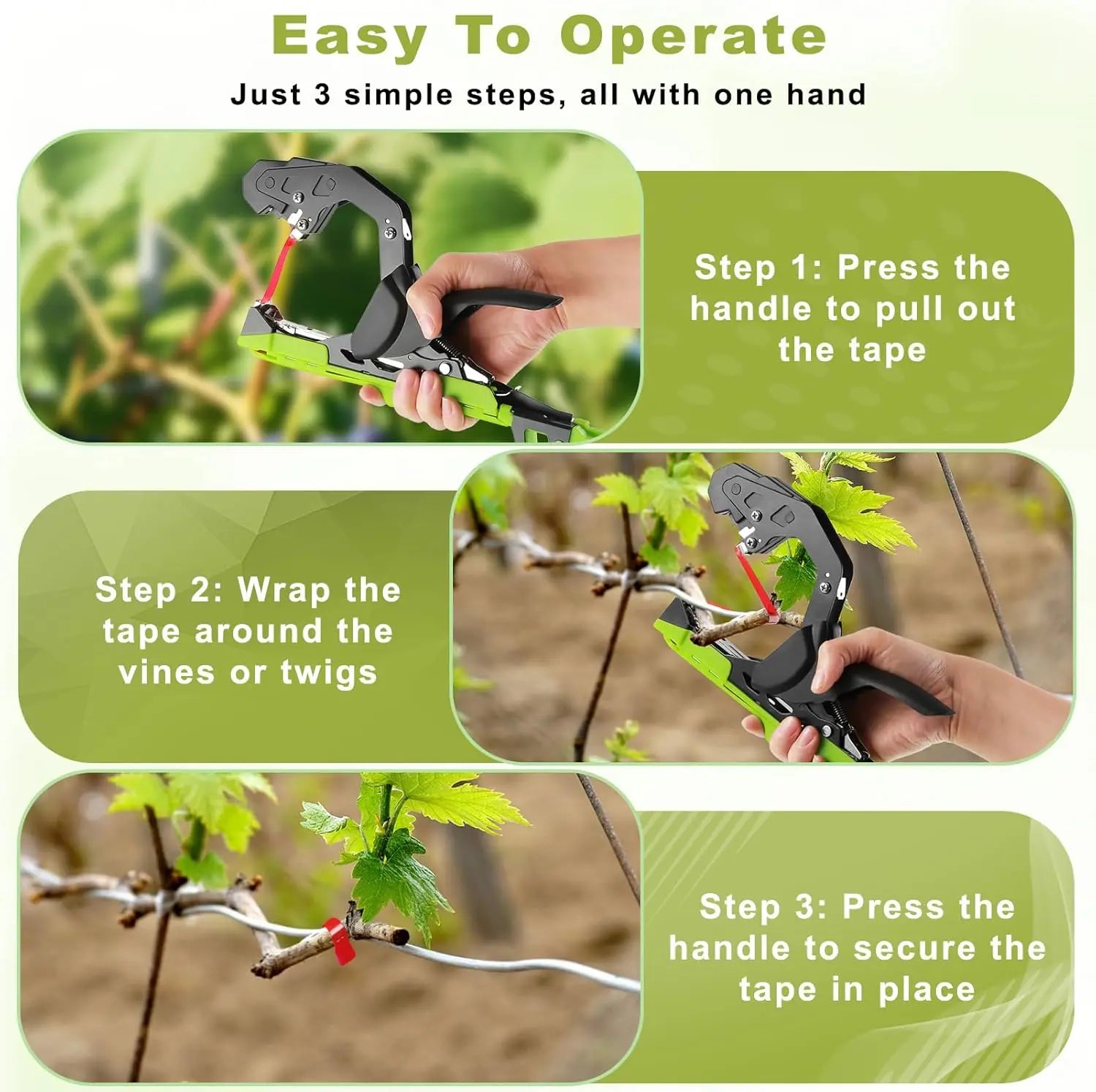 Tomato Binding Machine - New Gardening Tool for Seedling Vine Binding Vegetable Tapener Tapes for Home Garden Branch Tying