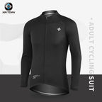 XINTOWN Men's Long Sleeve Cycling Jersey, Spring/Summer Racing Apparel, Export Bicycle Clothing, Solid Color Long Top
