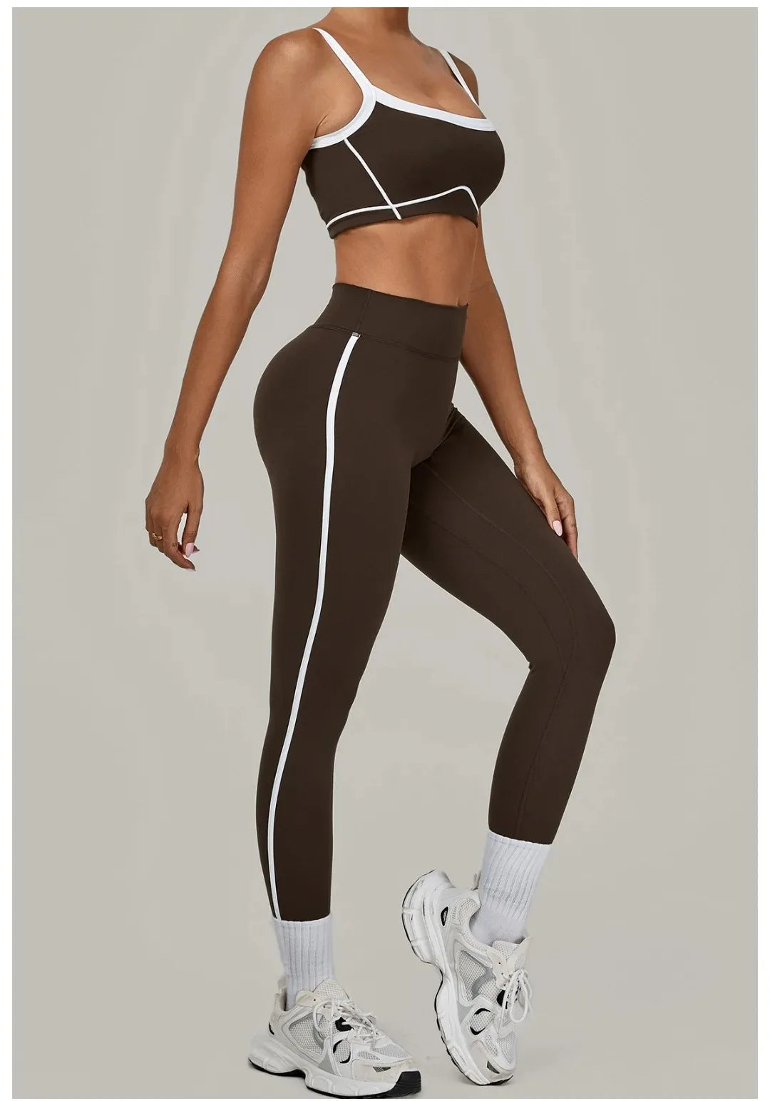 2PCS Women's Yoga Set High Waist Peach Hip Removable Padding Sports Bra Pants Fitness Suit Running Workout Gym Leggings Yoga Set