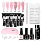 24PCS/Set 20ml Poly Naili Extension Gel  Kit Mini UV Lamp Sealer With Base Top Coat Professional Poly UVNail Gel Kit Starter Kit