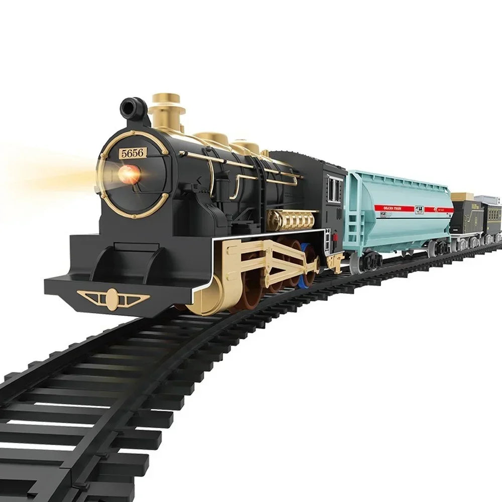 Classical Electric Train Set Toy Car Railway Train Model Educational Game Children Christmas Toys for Boy