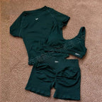 Women's Yoga Three-Piece Set, Running and Fitness Apparel