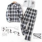Men's Home Suits Long-sleeved Trousers Suits for Autumn and Winter Pijamas for Men Flannel Plaid Design Pajamas for Men
