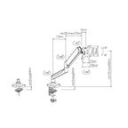 D-MOUNT D80 metal alumin 2-10KG 13"-32" monitor desktop stand mount gas spring arm full motion rotate clamp 0-60mm grommet