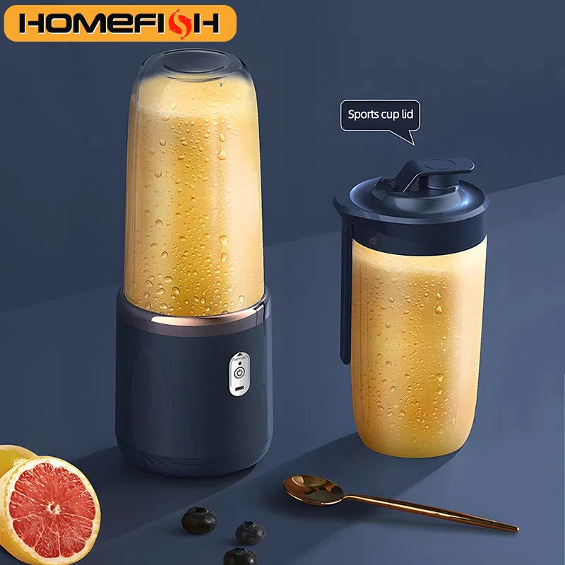 HOMEFISH Double Cup Multifunction Usb Fruit Mixers Juicers Portable Electric Juicer Blender Fruit Juicer Cup Food Milkshake