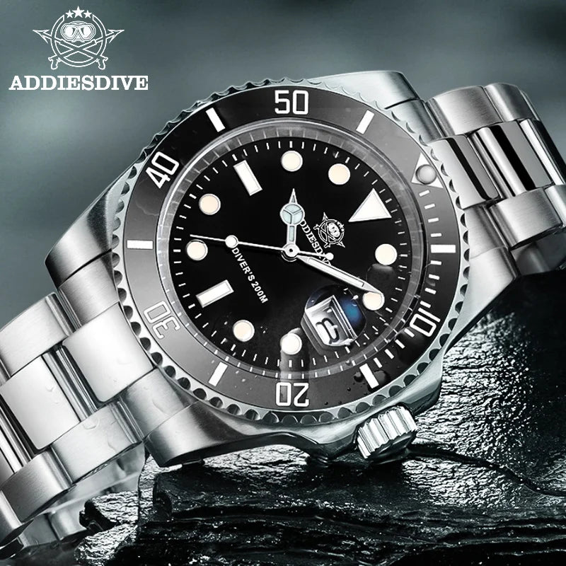 ADDIESDIVE Men's Classic Watch with Ceramic Bezel 200m Water Resistant Casual Quartz Watch BGW9 Blue Luminous Gift Watch MY-H3-2 Main image