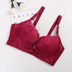 Plus Size Female Lace Bra Thin Bralette 80-105 C/D Cup Push Up Brassiere Widening Side 4-Row Button Bras Absorbs Sweat Underwear