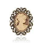 Vintage Victorian Design Queen's Cameo Brooch Pin, Antique Wedding Beauty Jewelry Gift, Elegant Style