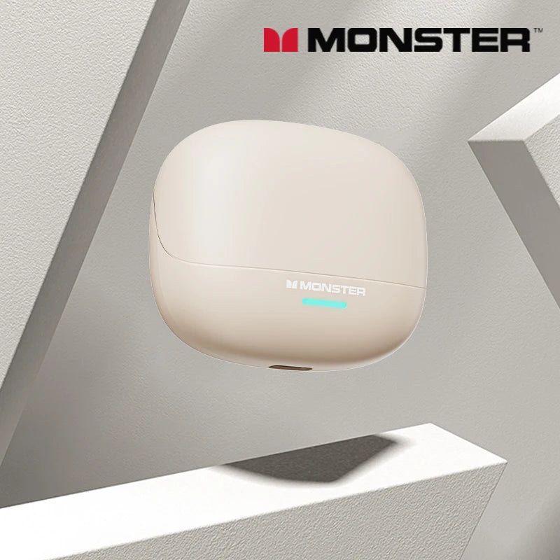 Monster MQT52 Bluetooth 5.4 Wireless Earphones 24H Long Battery Life Stereo Headphones Low Latency Gaming Dual Mode Headset Gift