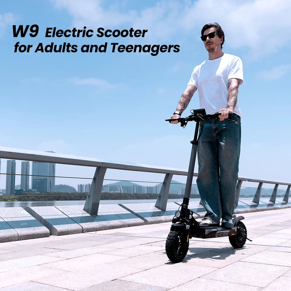 iScooter W9 Electric Scooter for Adults 1000W Motor 48V14AH Battery Foldable E-scooter 10 Inch Tire All-Terrain EScooter