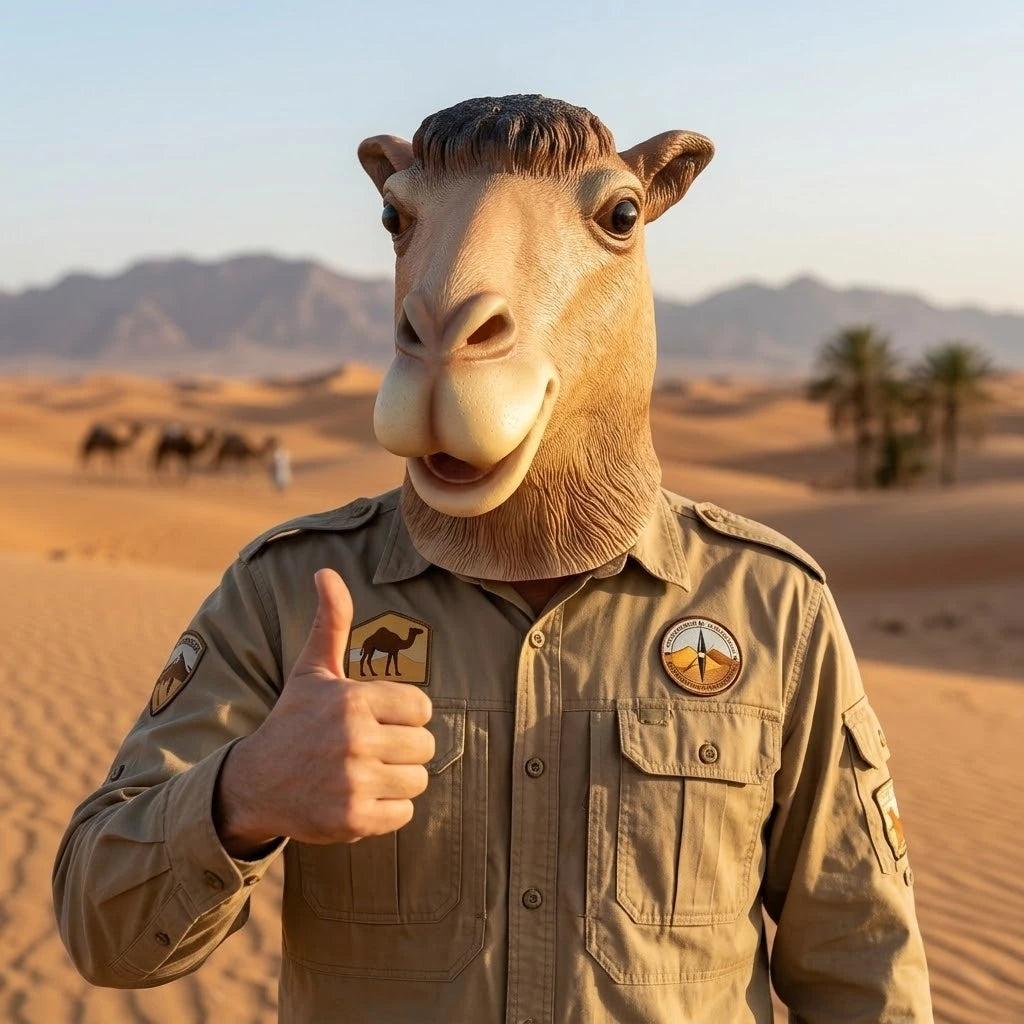 Camel Latex Mask Funny Animal Headgear Christmas Carnival Party Novelty Animal Full Head Mask Halloween Cosplay Head Cover Main image