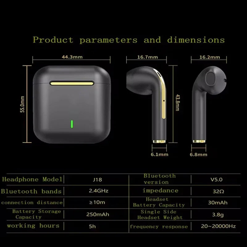 Xiaomi J18 TWS Wireless Earphone Noise Reduction Bluetooth 5.4 Earphone Waterproof HIFI Stereo In Ear Headphone For Sport Music