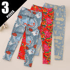 3/4-piece Autumn/Winter Children's Multi-color Combination Fashionable Slim Fit Leggings For Girls Sports And Casual Warm Pants