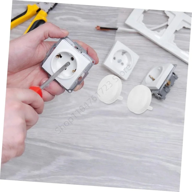 10Pcs White Electrical Safety Socket Protective Cover Baby Care Safe Guard Protection Anti Electric Shock Rotate Protectors Secondary image