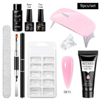 24PCS/Set 20ml Poly Naili Extension Gel  Kit Mini UV Lamp Sealer With Base Top Coat Professional Poly UVNail Gel Kit Starter Kit