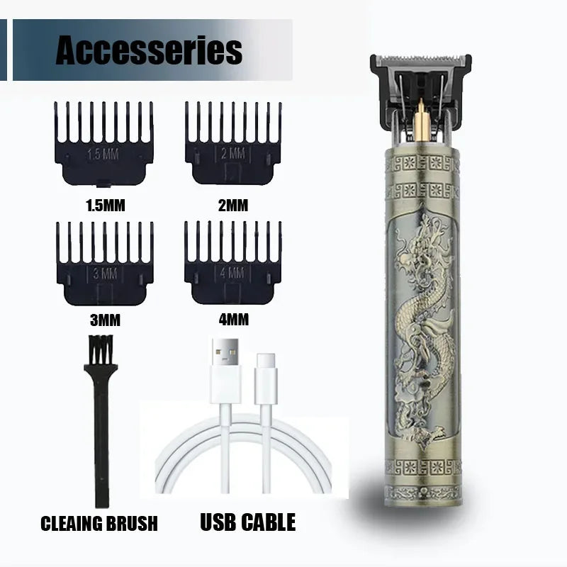 New！T9 Electric Hair Trimmer/Accessories | USB Professional Shaver | 0mm Bald Fade Cutting Machine Portable for Men Home Haircut