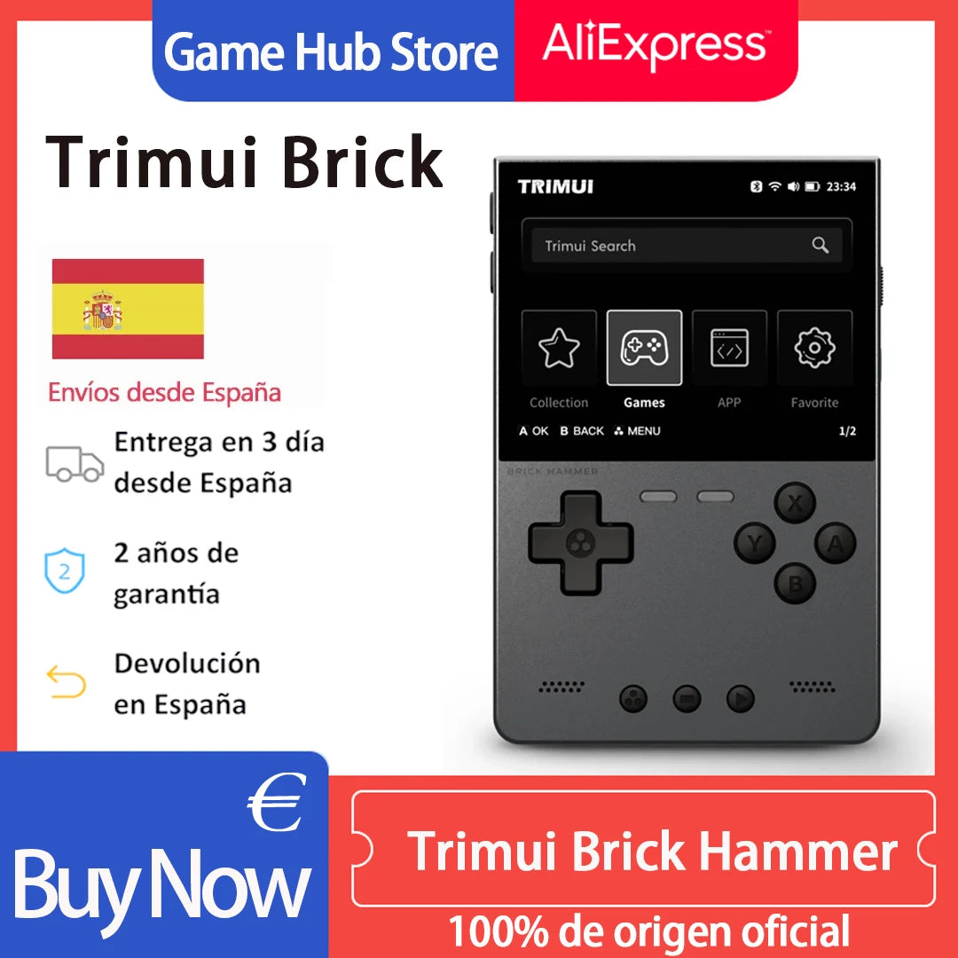 NEW TRIMUI BRICK Hammer Handheld Game Console 3.2'' IPS Screen Linux System Metal Body Key LED Lighting Free Key cap Gifts Main image