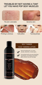 ENVISHA Makeup Foundation Body Skin Care Self Tanning Lotion Fast Face Tan Cream Moisturizing Bronzer Nourishing Facial Lotion