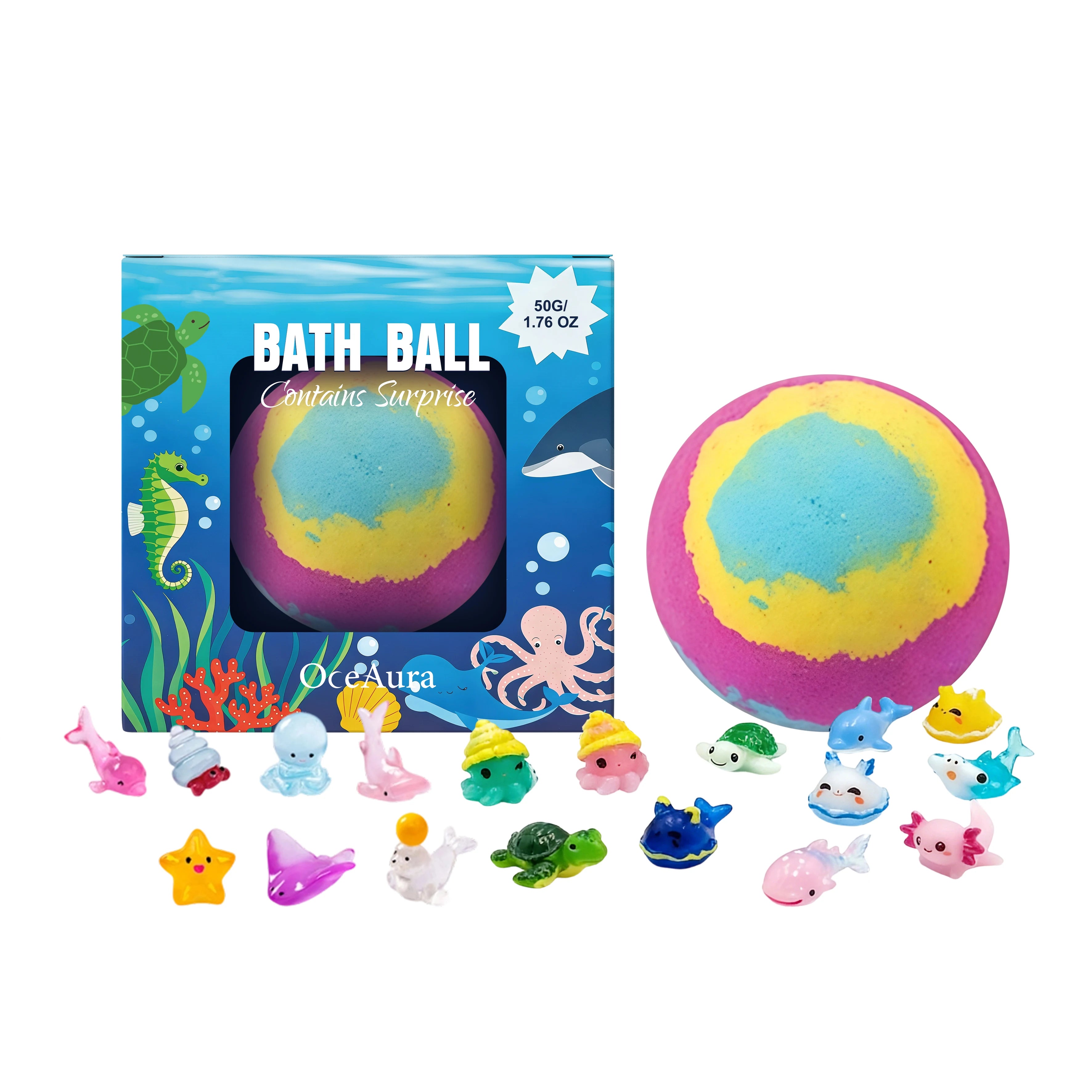 12pcs Kids Bath Bombs Set with Surprise Toys Inside Natural Organic Bubble Bath Fizzies Balls Gift for Children Holiday Gift Set
