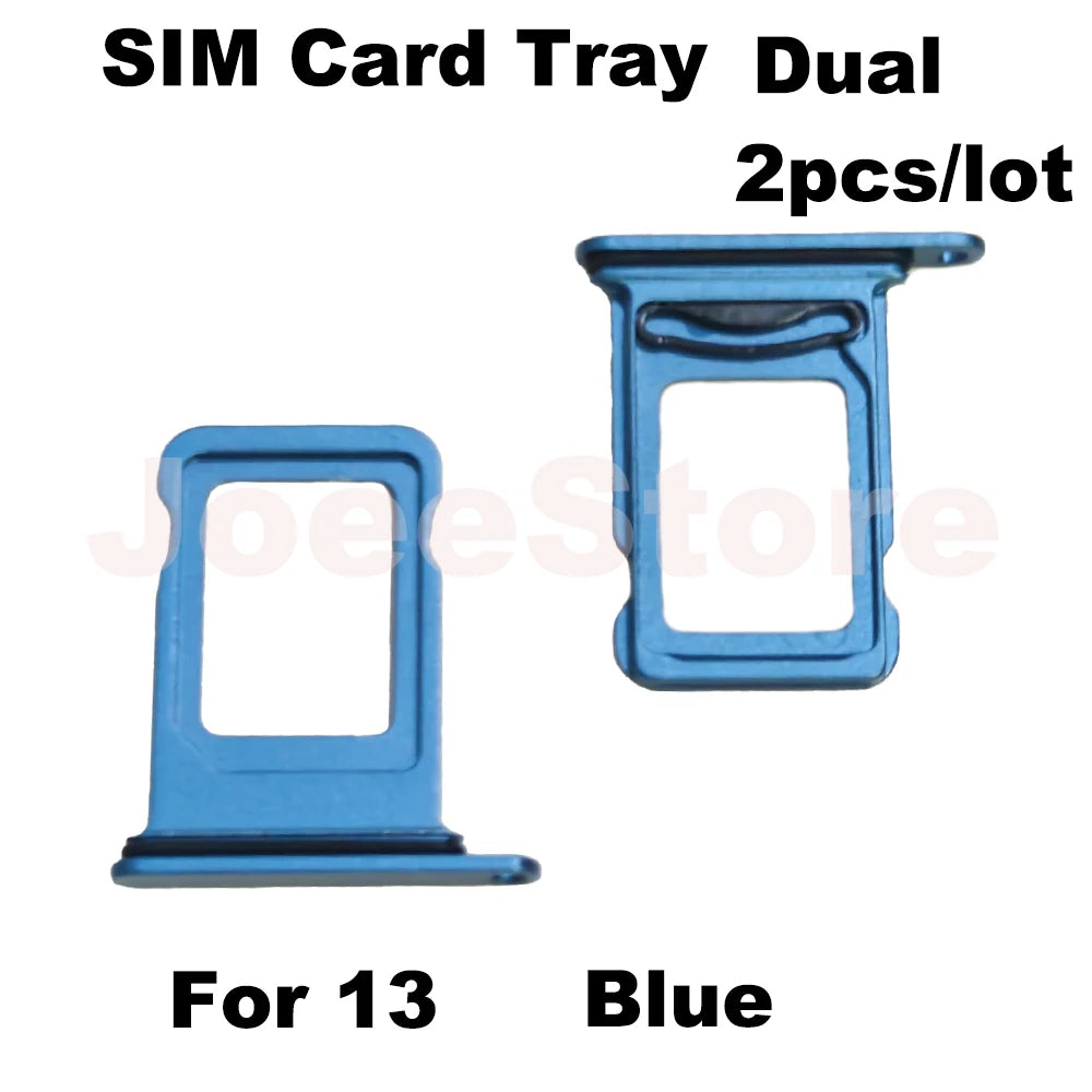 2pcs SIM Card Tray Slot For iphone 12 13 Dual Sim Card Adapter Chip Drawer Holder Replacement Parts