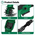 NewBeny Electric Garden Tiller Cultivator Scarifier Foldable Rototiller Soil Loosener Garden Tool