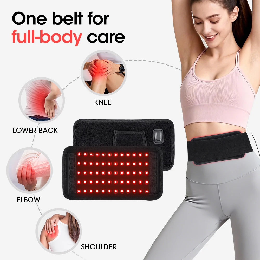 25x13.5cm 60 LEDs 660nm Red Light Infrared Belt 850nm Back Burn Fat Wrap Slimming Machine Waist Timing Pad For Muscle Skin Care Secondary image