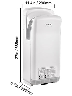 SucceBuy Hand Dryer Machinery Automatic High-speed Jet Double-sided Secure Robust Material Blade for Washroom Multicolor