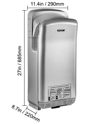 SucceBuy Hand Dryer Machinery Automatic High-speed Jet Double-sided Secure Robust Material Blade for Washroom Multicolor