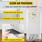 SucceBuy Hand Dryer Machinery Automatic High-speed Jet Double-sided Secure Robust Material Blade for Washroom Multicolor