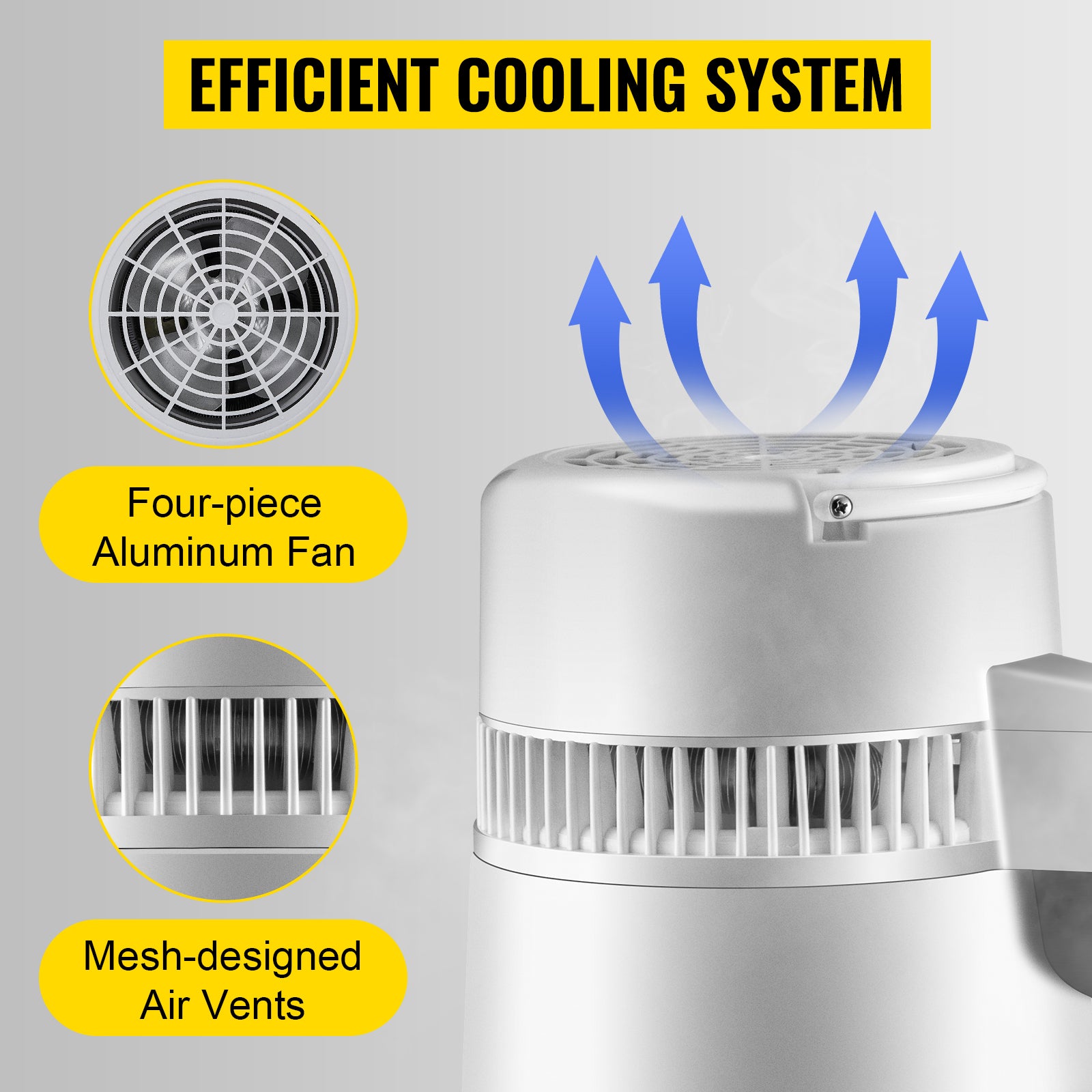 SucceBuy 4L Water Distiller Purifier Filter Dispenser Heating Drinking Bottle Softener 304 Stainless Steel Home Appliance