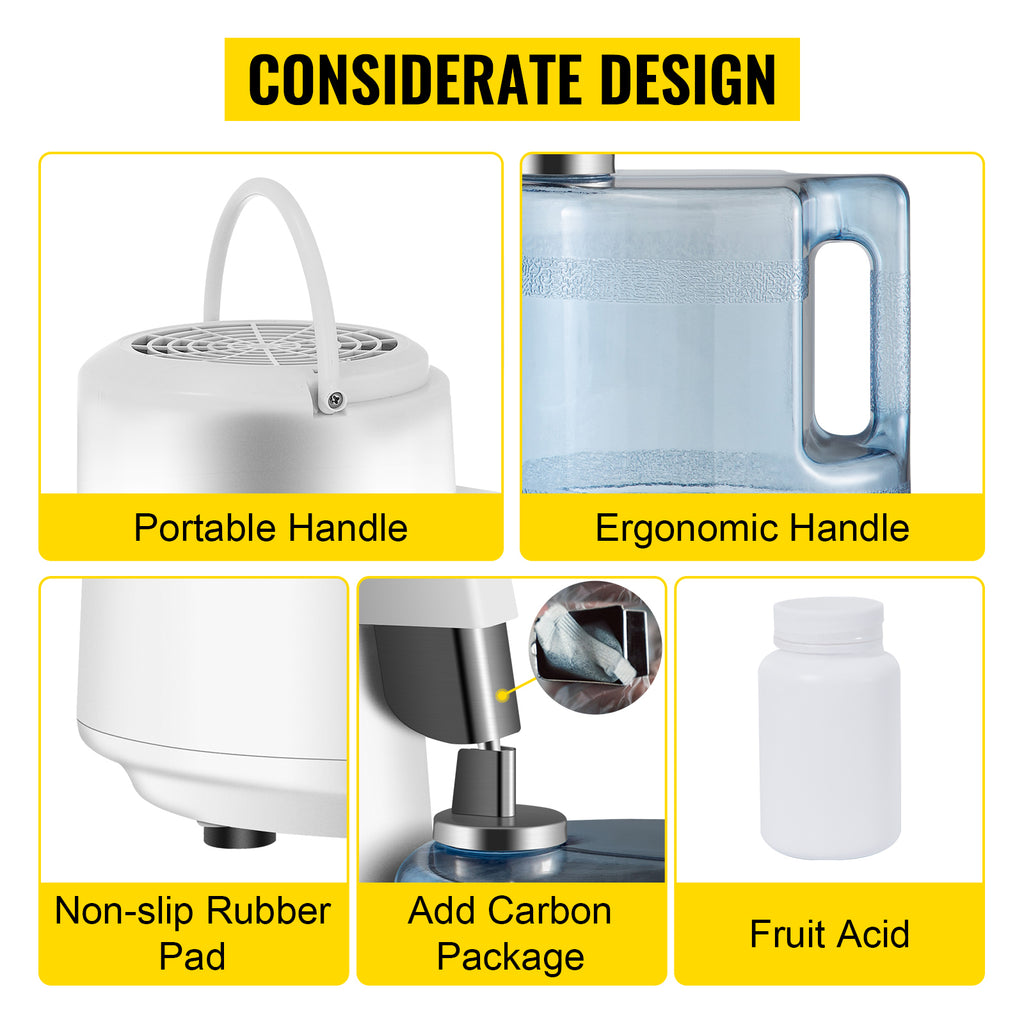 SucceBuy 4L Water Distiller Purifier Filter Dispenser Heating Drinking Bottle Softener 304 Stainless Steel Home Appliance